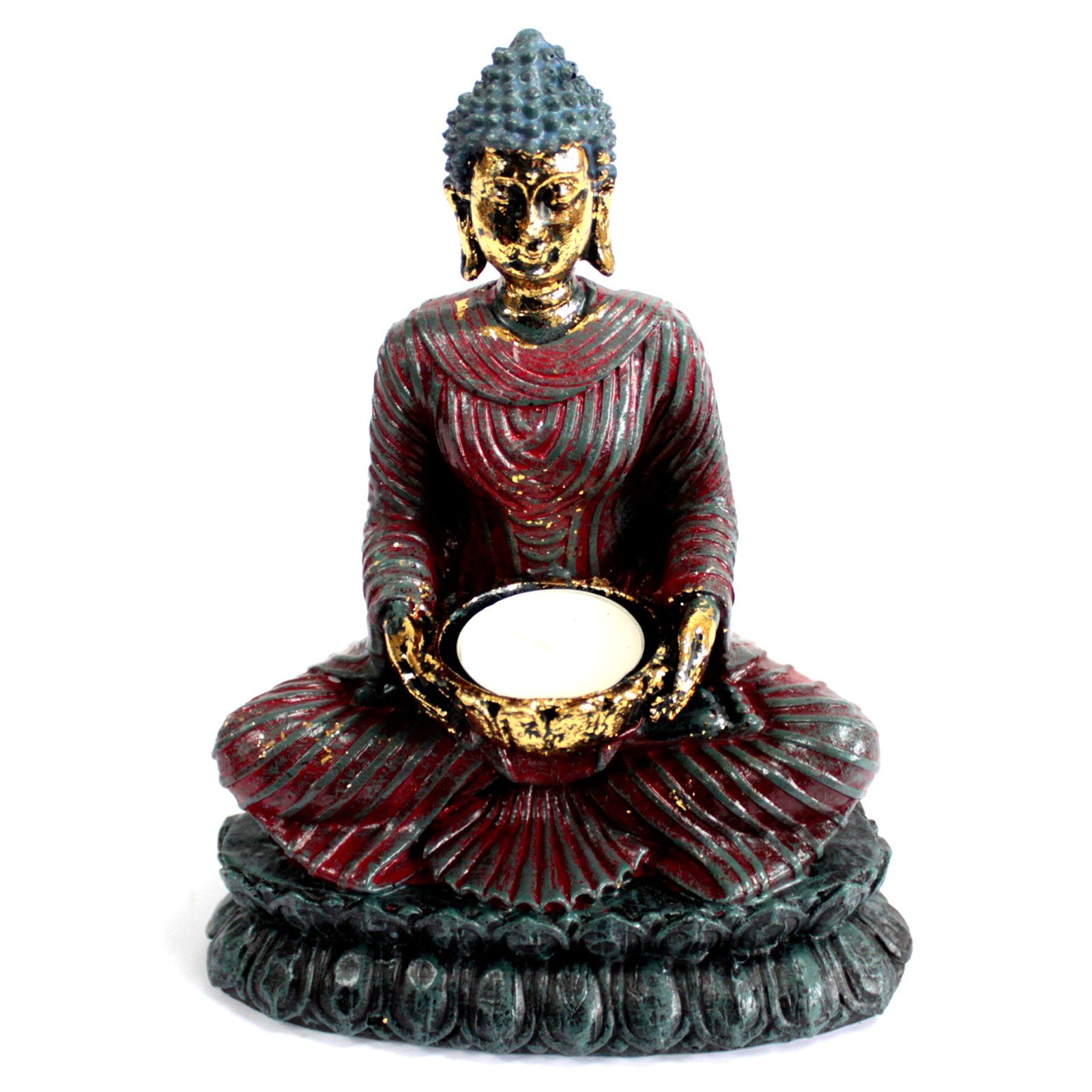 Antique Buddha Devotee Candle Holder