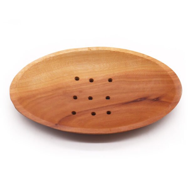Classic oval mahogany soap dish 1