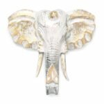 Large Albasia Wood Elephant Head