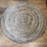 Round Jute and Recycled Denim Rug