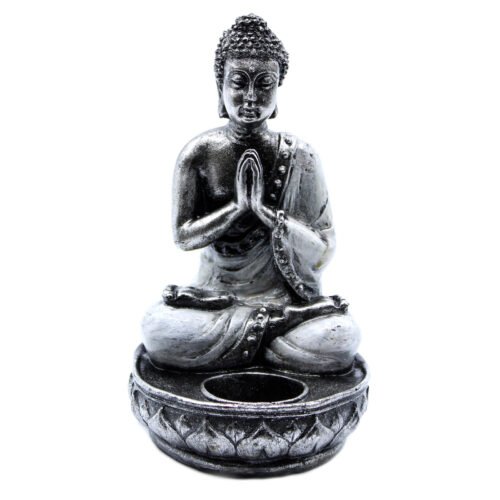 White Buddha Candle Holder
