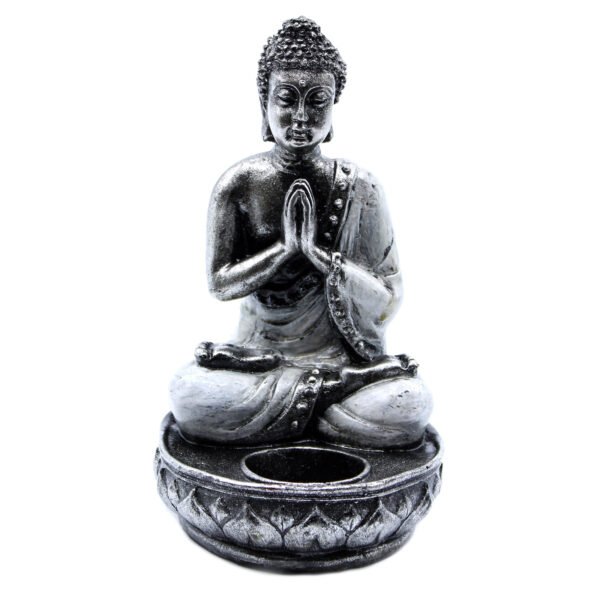 White Buddha Candle Holder
