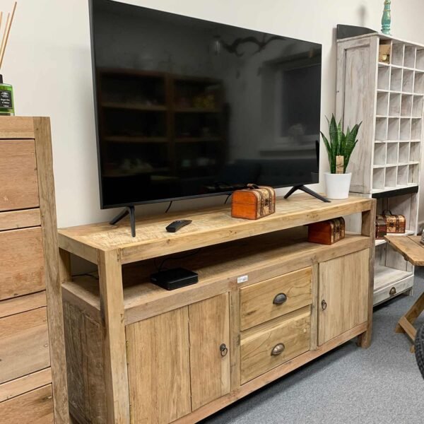 Large Recycled Wood TV Stand